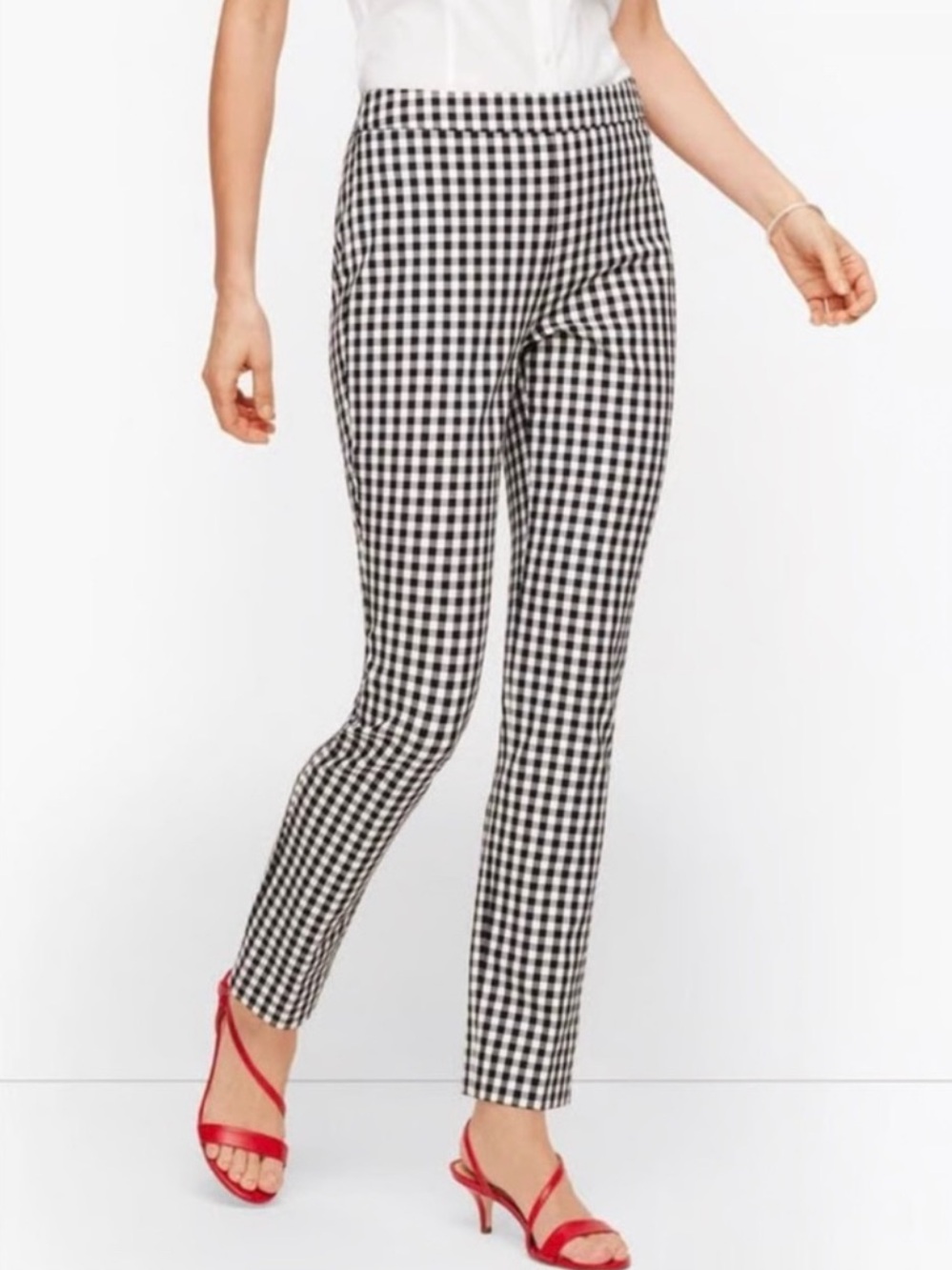 Talbots Chatham Black and White Gingham Ankle Pants